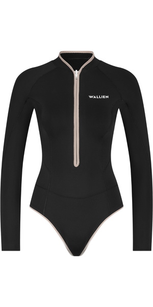 2026 Wallien Mujer Horizonia Yulex 1.5mm Front Zip Traje De Primavera Neopreno 10101 - Black